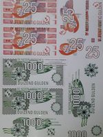 nostalgische knipvellen 25 / 1000 gulden